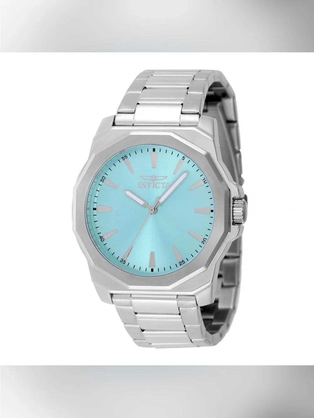 Invicta Speedway Dominus Men’s Silver Watch with Turquoise Dial